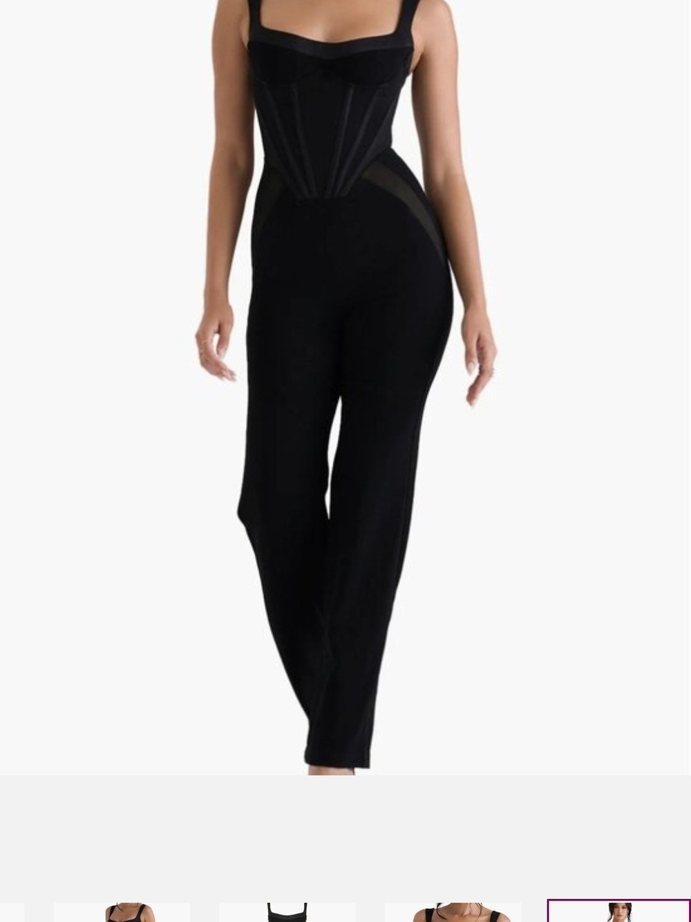 House of CB Black Wide-Leg Corset Jumpsuit
